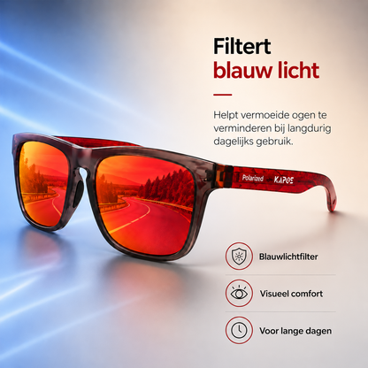 Gepolariseerde Vierkante Zonnebril met UV400 en Blauwlichtfilter