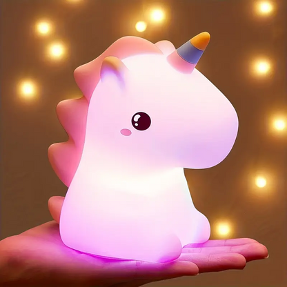 Zachte Eenhoorn LED Nachtlamp - Dimbaar Kinderlicht met USB Oplaadbaar