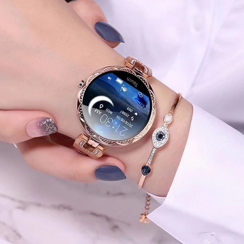PolsVital Dames Smartwatch – Waterdicht, Gezondheids- en Fitnessmonitor in Stijlvol Design