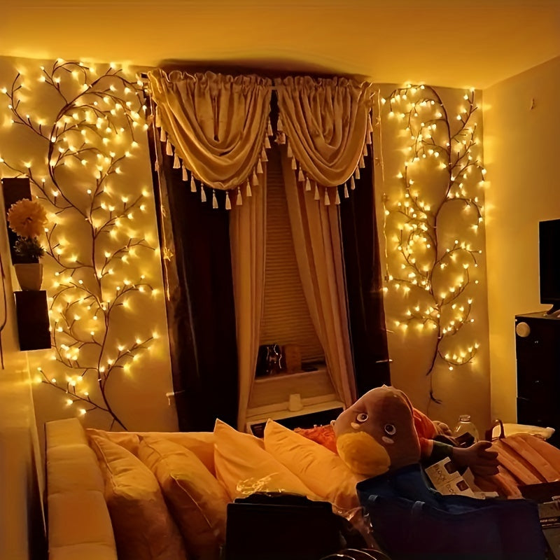 Takkenstructuur Wandlamp met 96 LED-lichtpunten Warm Wit USB
