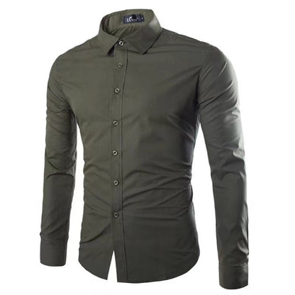 Strijkvrij heren overhemd – ademend slim fit hemd voor kantoor en casual stijl