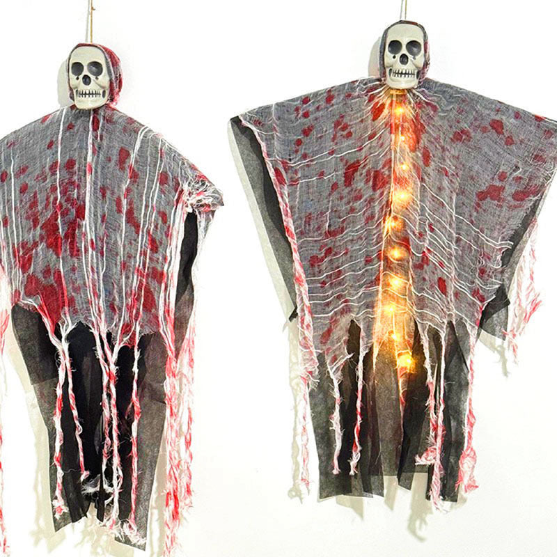 Halloween Hangdecoratie – Bloedrode Luminieuze Schedel Geest