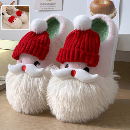 Warme Kerstpantoffels met Kerstman Ontwerp
