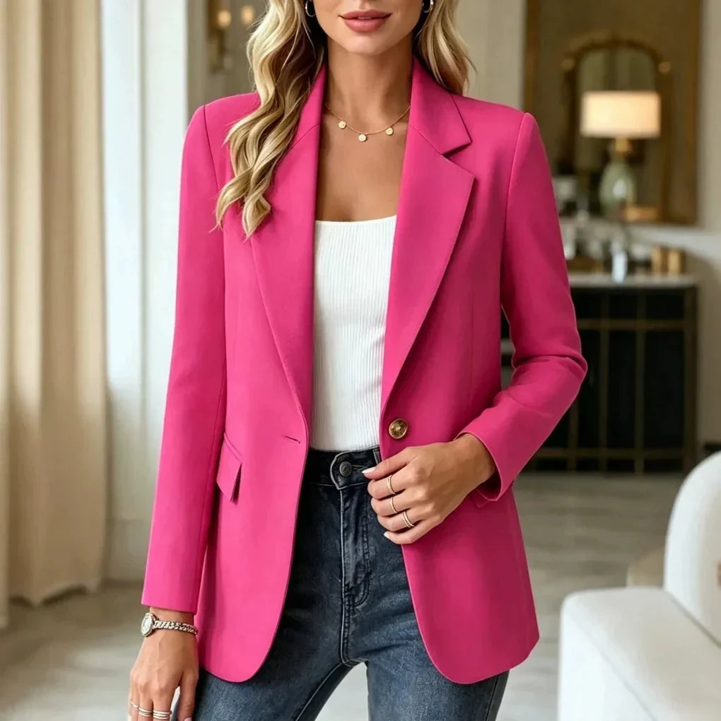Elegante lange blazer met reverskraag - Comfortabel en stijlvol