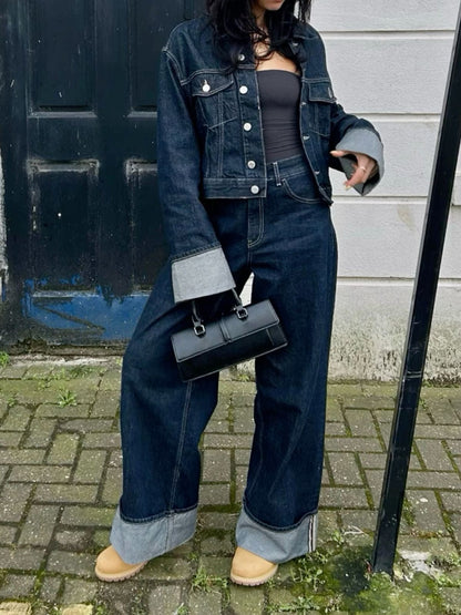 Denim Damespak PowerDenim – Tweedelige Set met Jasje en Broek