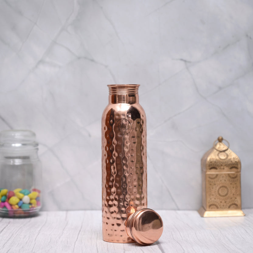 Gehamerde Koperen Drinkfles 800ml – Lekvrij & Duurzaam
