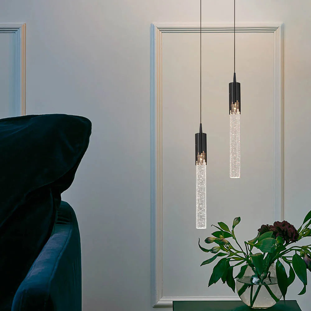 Glazen cilindrische hanglamp warmwit - modern design
