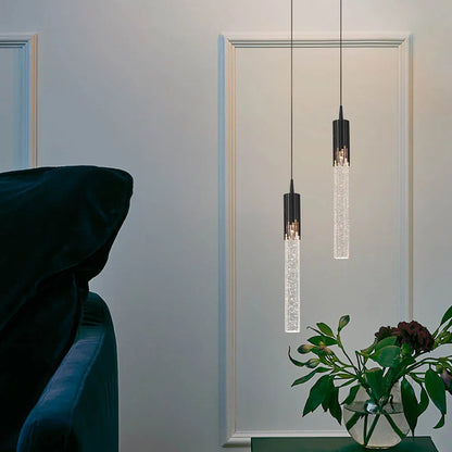 Glazen cilindrische hanglamp warmwit - modern design