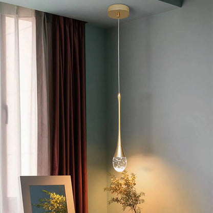 Druppelvormige glazen hanglamp met warmwit licht - 3000K