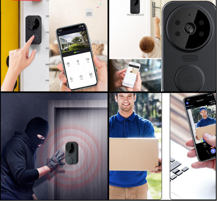 Noctiq Slimme Deurbel met Camera – WiFi Videodeurbel Zwart
