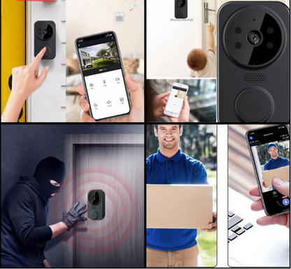 Noctiq Slimme Deurbel met Camera – WiFi Videodeurbel Zwart