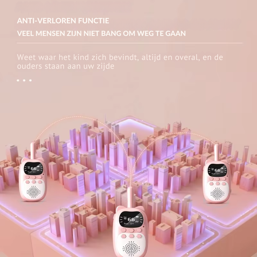 Praatmaat Kinder Walkie Talkies Duo met Oplaadbare Batterij en Groot Bereik