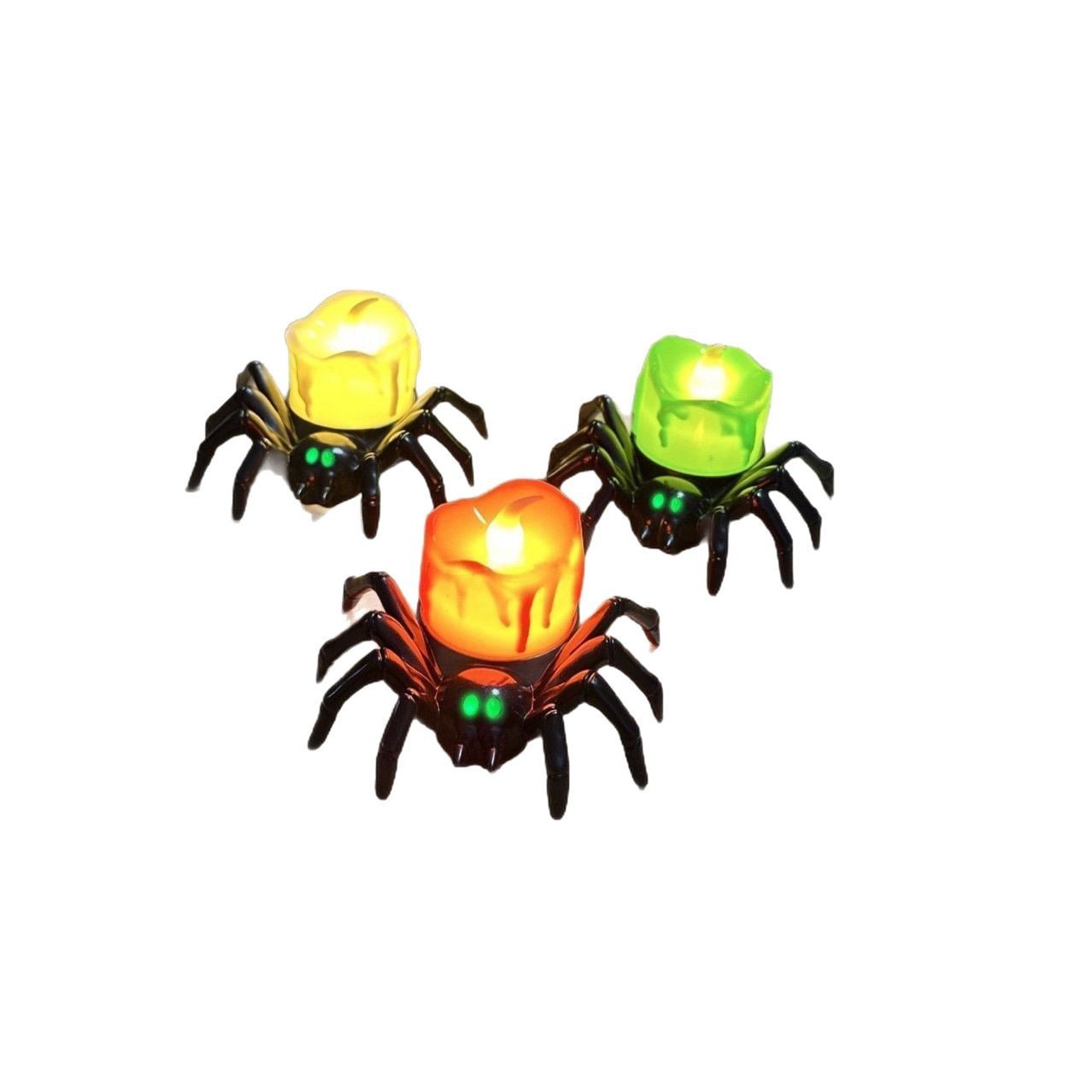 Halloween Decoratie – Spinrug Ornament met Kaars- en Oogbaldesigns