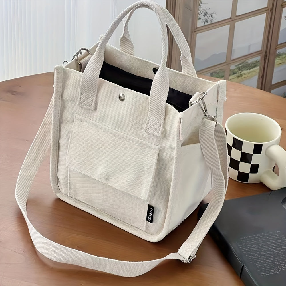 UrbanEase Canvas Slingbag – Witte Schoudertas met Magneetsluiting en Verstelbare Riem