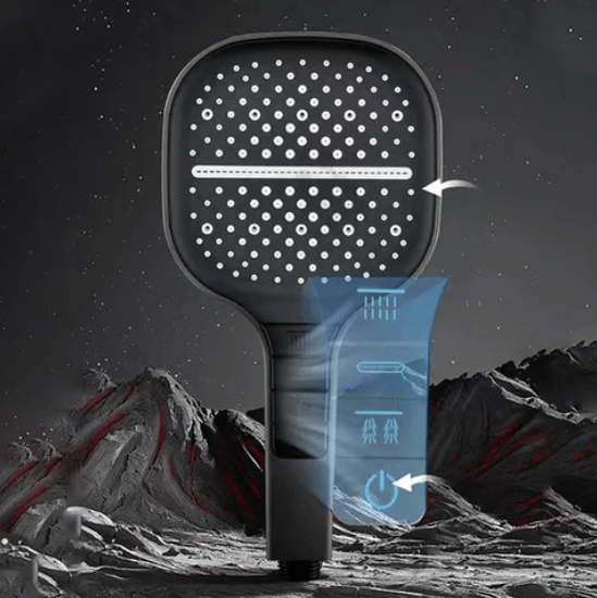 HydraLux 7-standen Douchesproeier – Waterbesparend & Antikalk – Vierkant Chroom