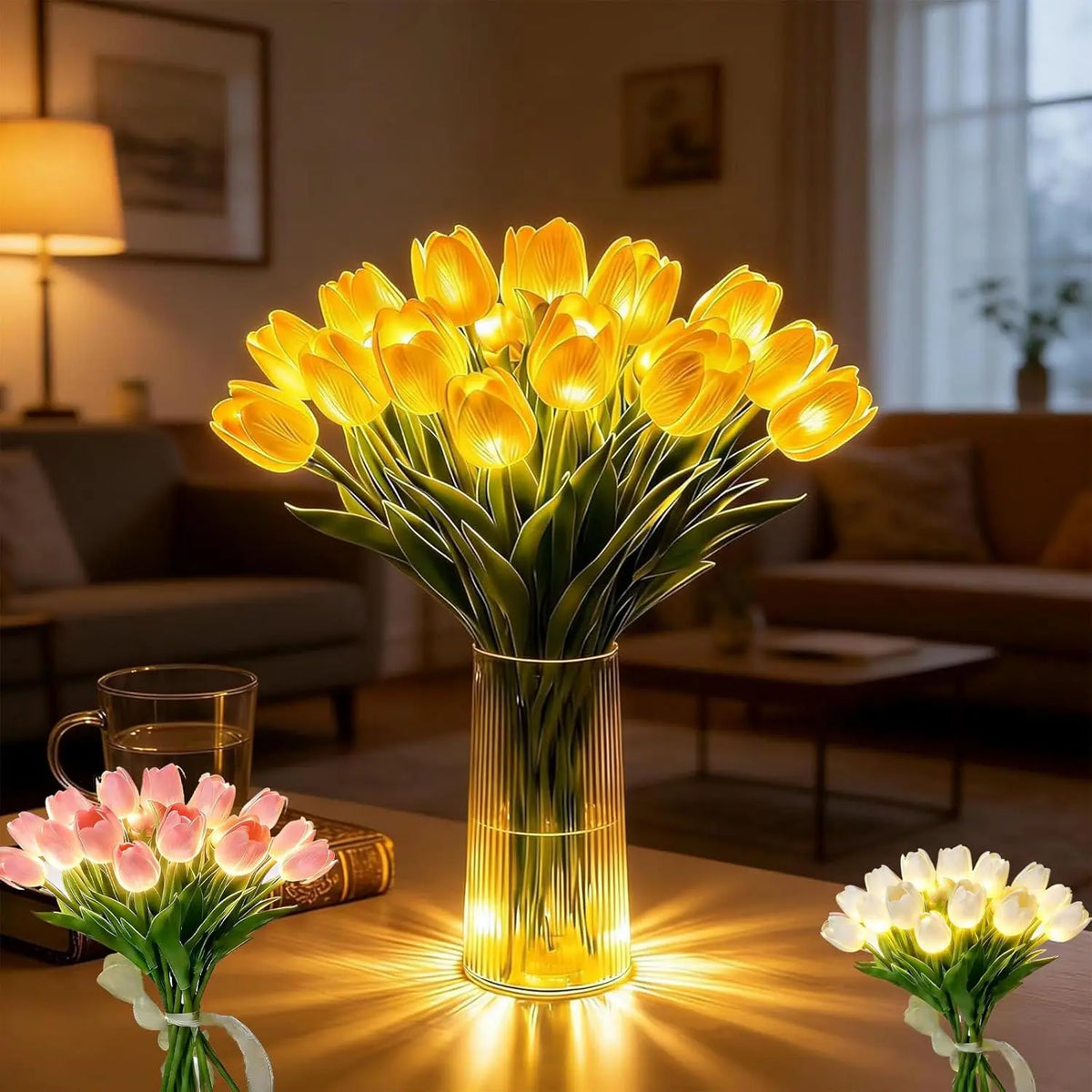 Tulpenvormige LED-sfeerverlichting voor warme gezelligheid