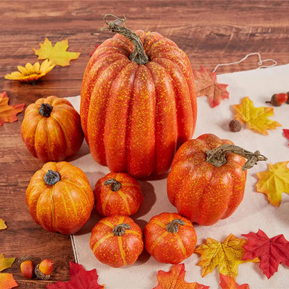 Kunstpompoenen Set - 7 Stuks Herfst- en Halloweendecoratie