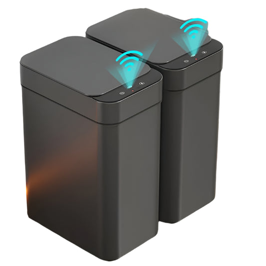 Set van 2 Slimme Sensor Prullenbakken – Touchless en Compact (Zwart)