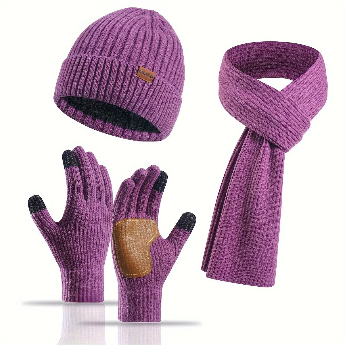 Wintercomfort Set – Gebreide Muts, Sjaal en Handschoenen voor Unisex