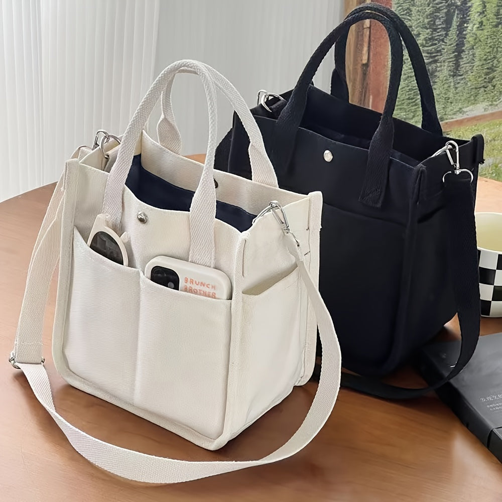 UrbanEase Canvas Slingbag – Witte Schoudertas met Magneetsluiting en Verstelbare Riem