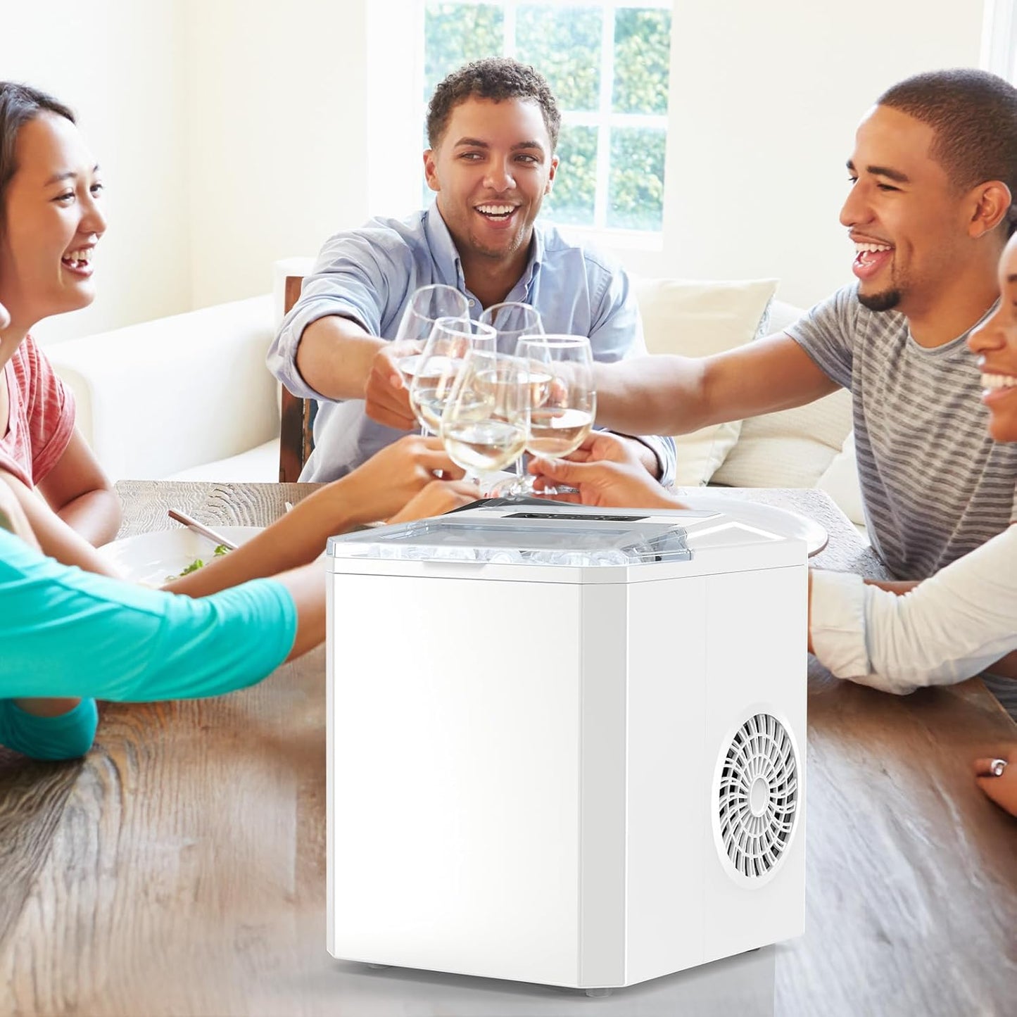 IceQuick | Snelle Tafel IJs Maker met Zelfreiniging & Kogelvormige IJsblokjes