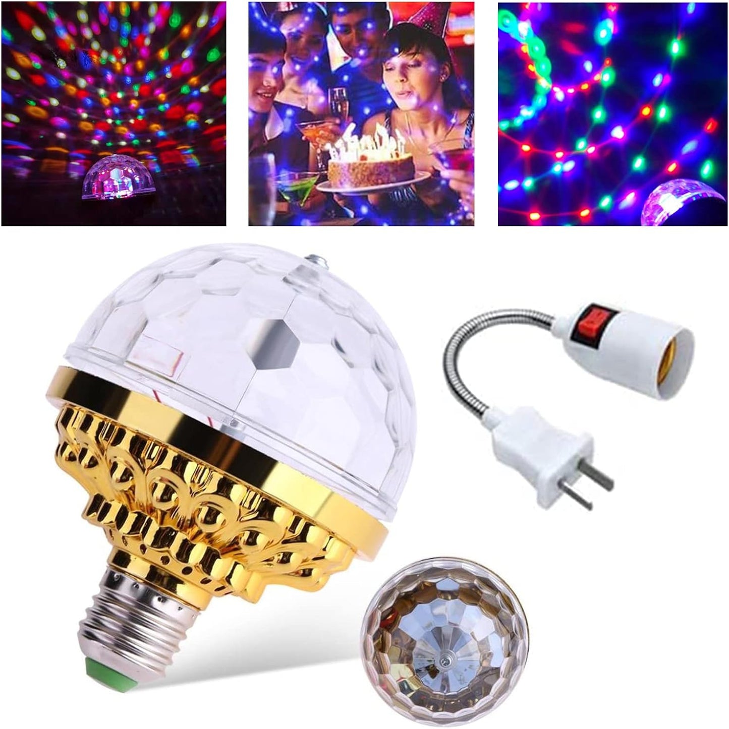 DiscoSpin LED Feestlamp – Roterende RGB Sfeerverlichting 3W