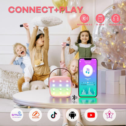 Skanto | Draagbare Mini-Karaoke-machine met Bluetooth-luidspreker en 2 Draadloze Microfoons – Veylo