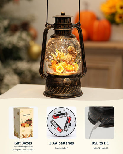 Herfstglans Decoratieve Lamp met Pompoenen – Warm LED-licht en 6-uurs Timer