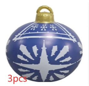 Feestelijke Opblaasbare Buitenbal 60 cm – Weerbestendige PVC Kerstdecoratie