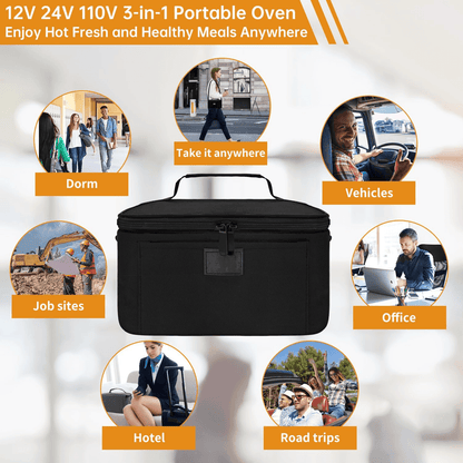 HeatGo Pro – Elektrische Draagbare Voedselwarmer Lunchbox met 3-in-1 Aansluiting