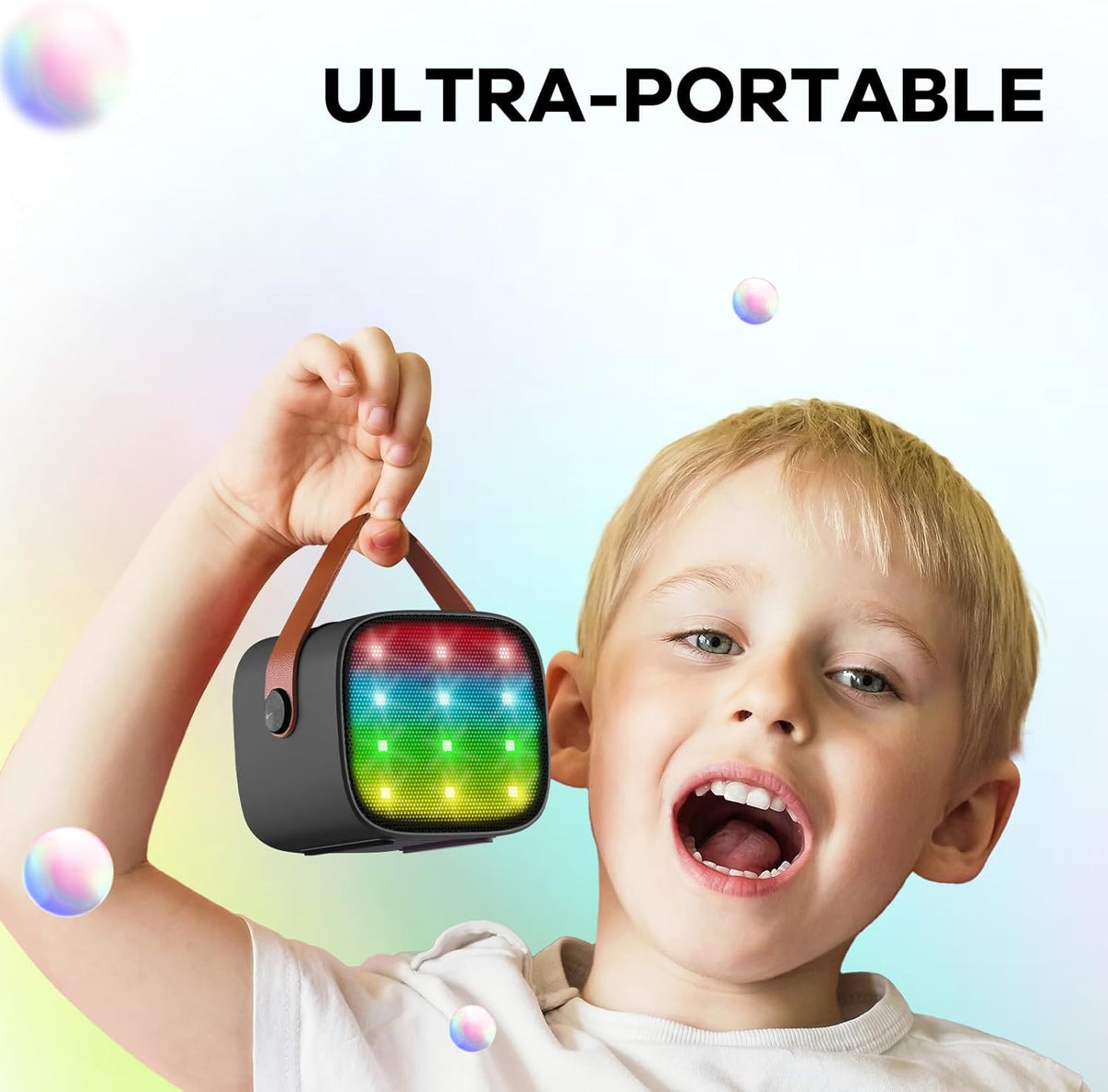 Skanto | Draagbare Mini-Karaoke-machine met Bluetooth-luidspreker en 2 Draadloze Microfoons – Veylo