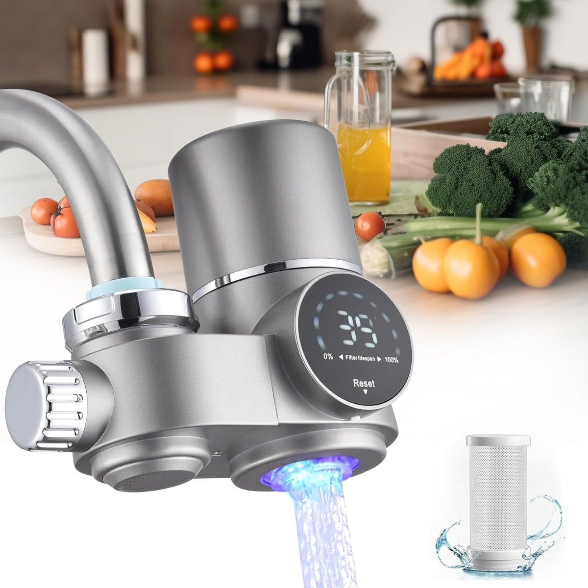 AquaDisplay Kraanwaterfilter Met LED Scherm