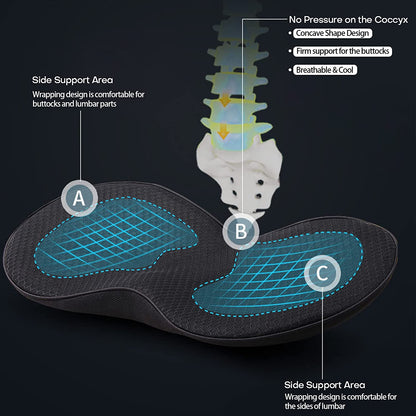 Ergonomisch autostoelkussen met geheugenschuim - 8,9 cm hoogte