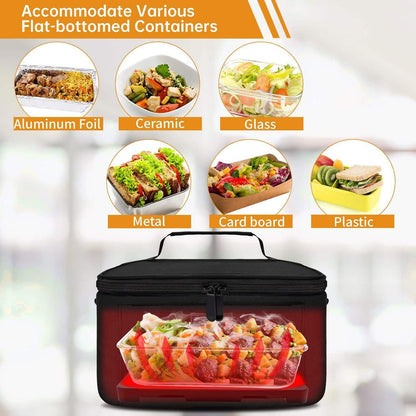 HeatGo Pro – Elektrische Draagbare Voedselwarmer Lunchbox met 3-in-1 Aansluiting
