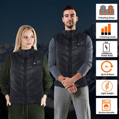 WarmteVest Nordic – oplaadbare uniseks bodywarmer met 4 warmtezones