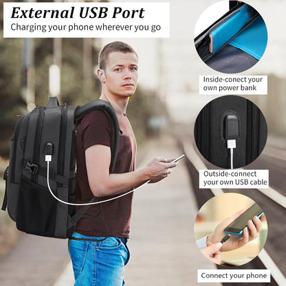 Waterdichte Laptop Rugzak met USB-poort en Georganiseerde Opslag