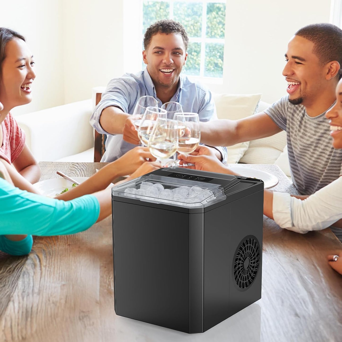 IceQuick | Snelle Tafel IJs Maker met Zelfreiniging & Kogelvormige IJsblokjes