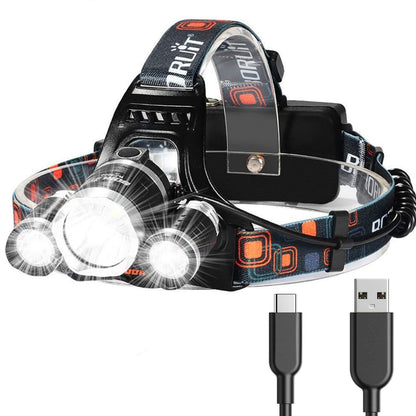 Hqdz-Td 20000 Lumen oplaadbare hoofdlamp - Waterdicht, verstelbaar licht voor buiten, jagen, kamperen