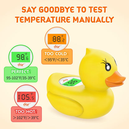 AquaVeilig Baby Badthermometer – Digitaal Display met 3 Kleuren en Temperatuurwaarschuwing