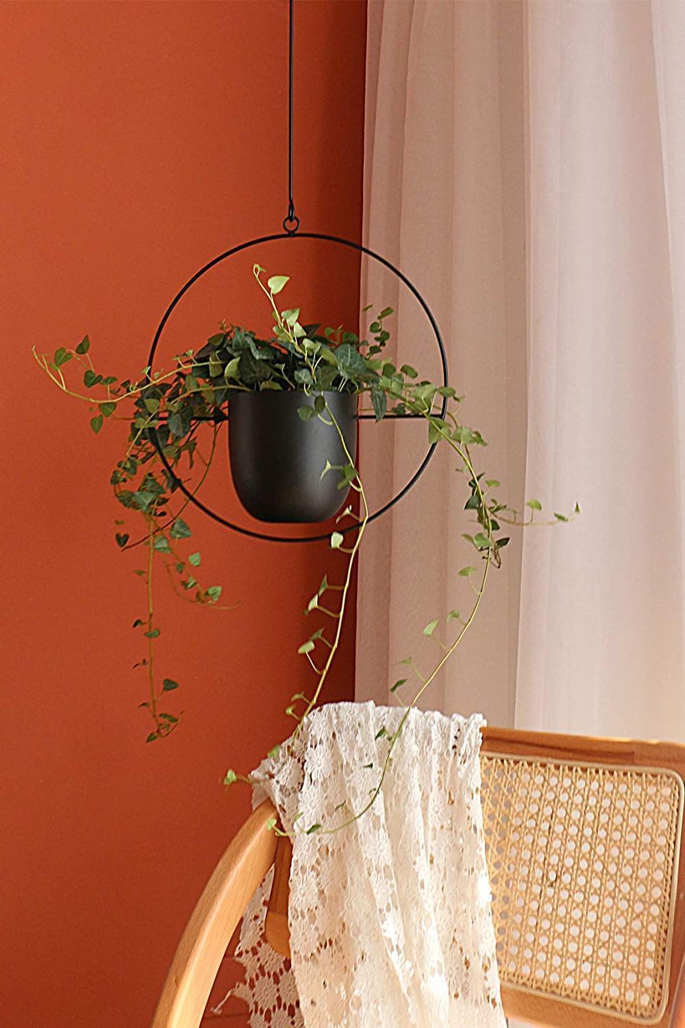 HaloRing Hangplantenhouder – Metalen hangende plantenbak voor binnen en buiten