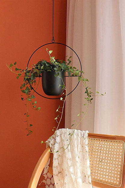 HaloRing Hangplantenhouder – Metalen hangende plantenbak voor binnen en buiten