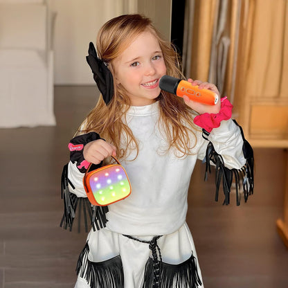 Skanto | Draagbare Mini-Karaoke-machine met Bluetooth-luidspreker en 2 Draadloze Microfoons – Veylo