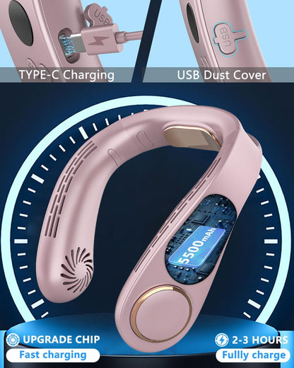NekCooler Pro – Bladloze Nekventilator met Koelplaat en LED-display