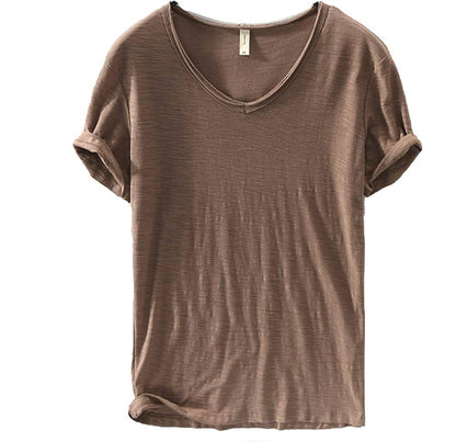 Linnen Katoenen V-Hals Shirt Heren – Ademend en Comfortabel