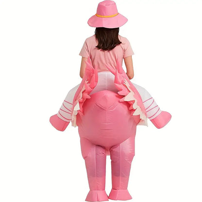 Opblaasbaar Flamingo Kostuum voor Volwassenen