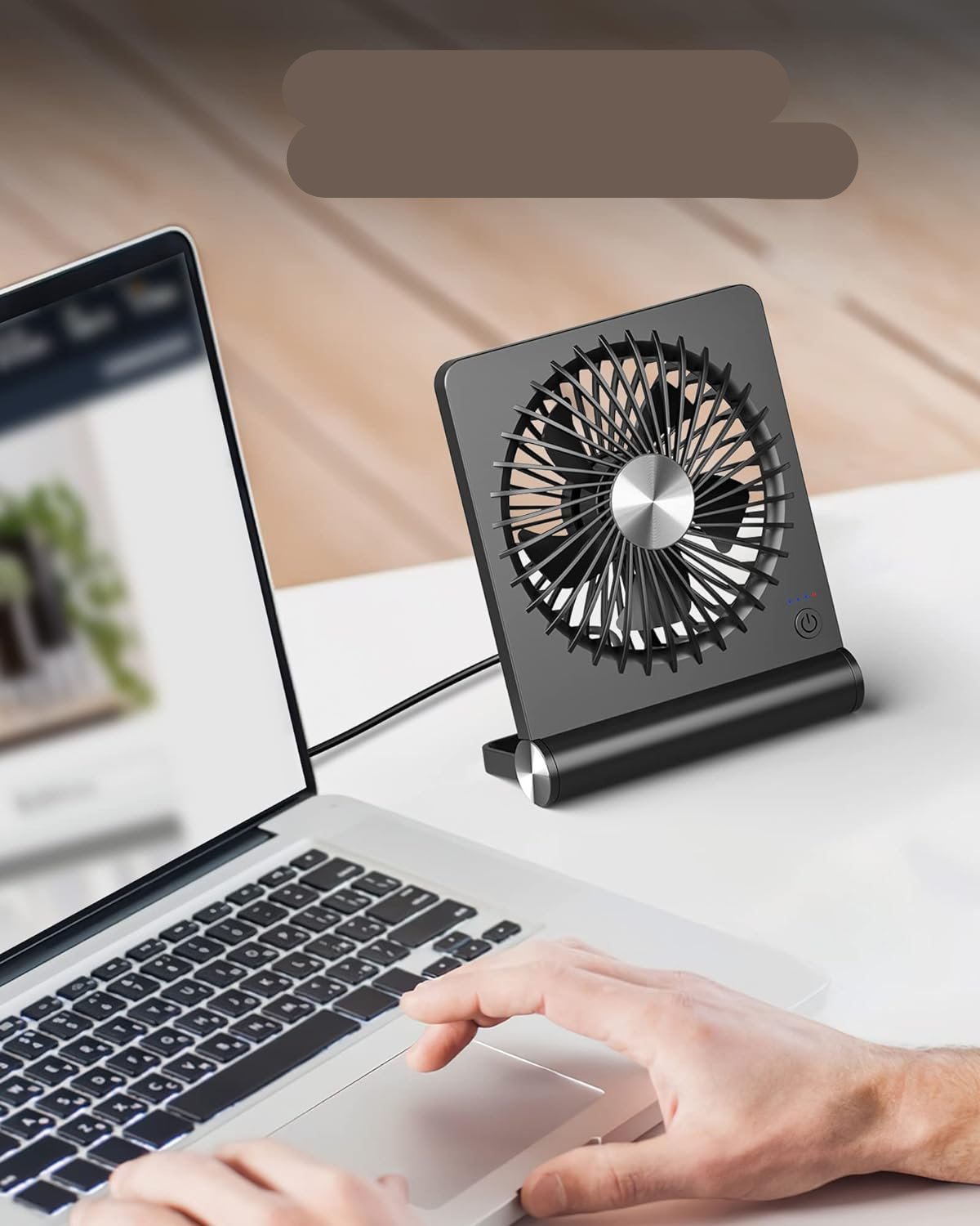 Ultra-Stille Tafelventilator met USB – Compact & Krachtig