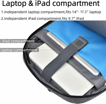 Waterdichte Laptop Rugzak met USB-poort en Georganiseerde Opslag