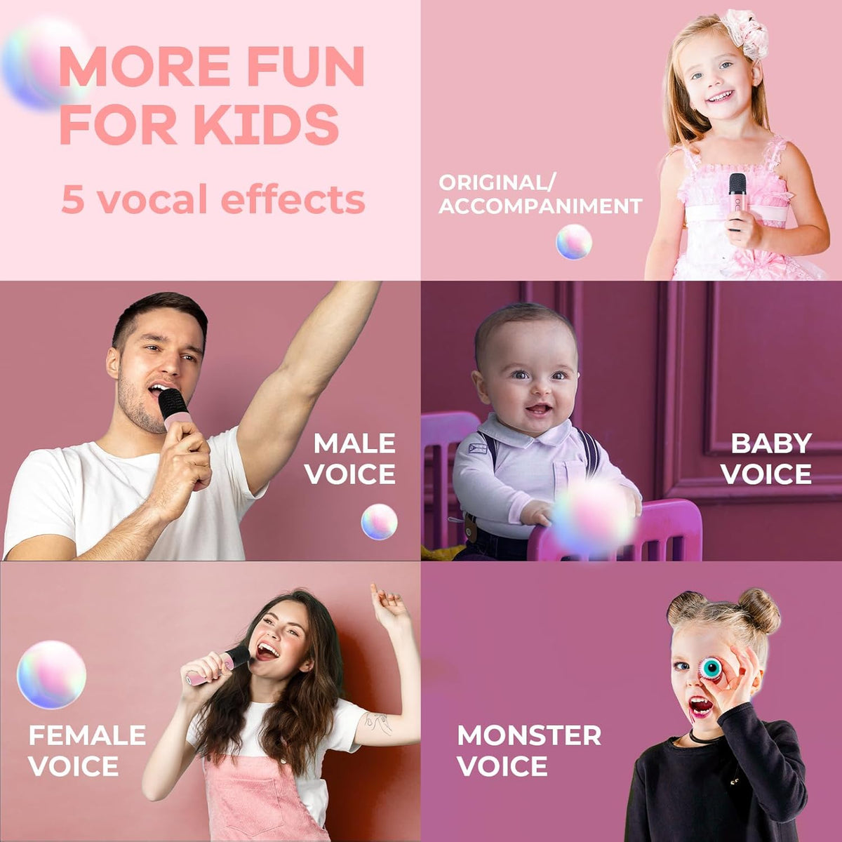 Skanto | Draagbare Mini-Karaoke-machine met Bluetooth-luidspreker en 2 Draadloze Microfoons – Veylo
