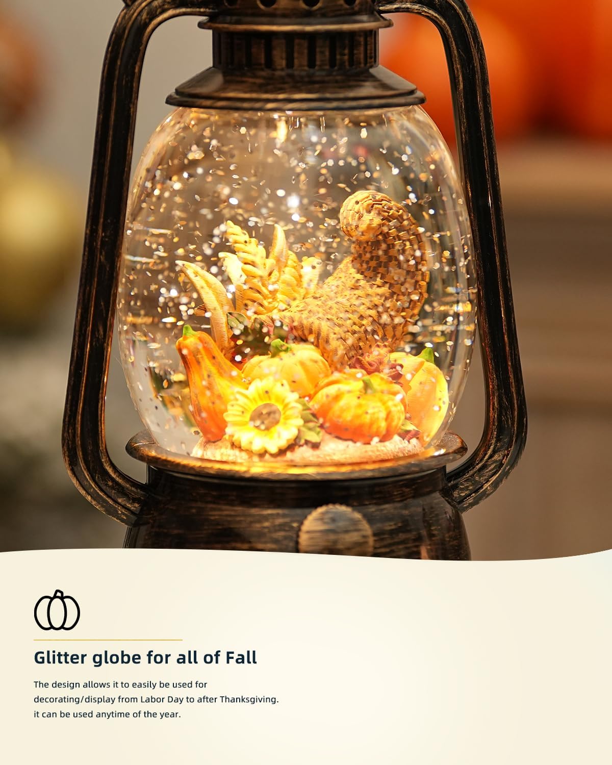 Herfst Pompoen Decoratielamp met Warm LED en 6-uurs Timer