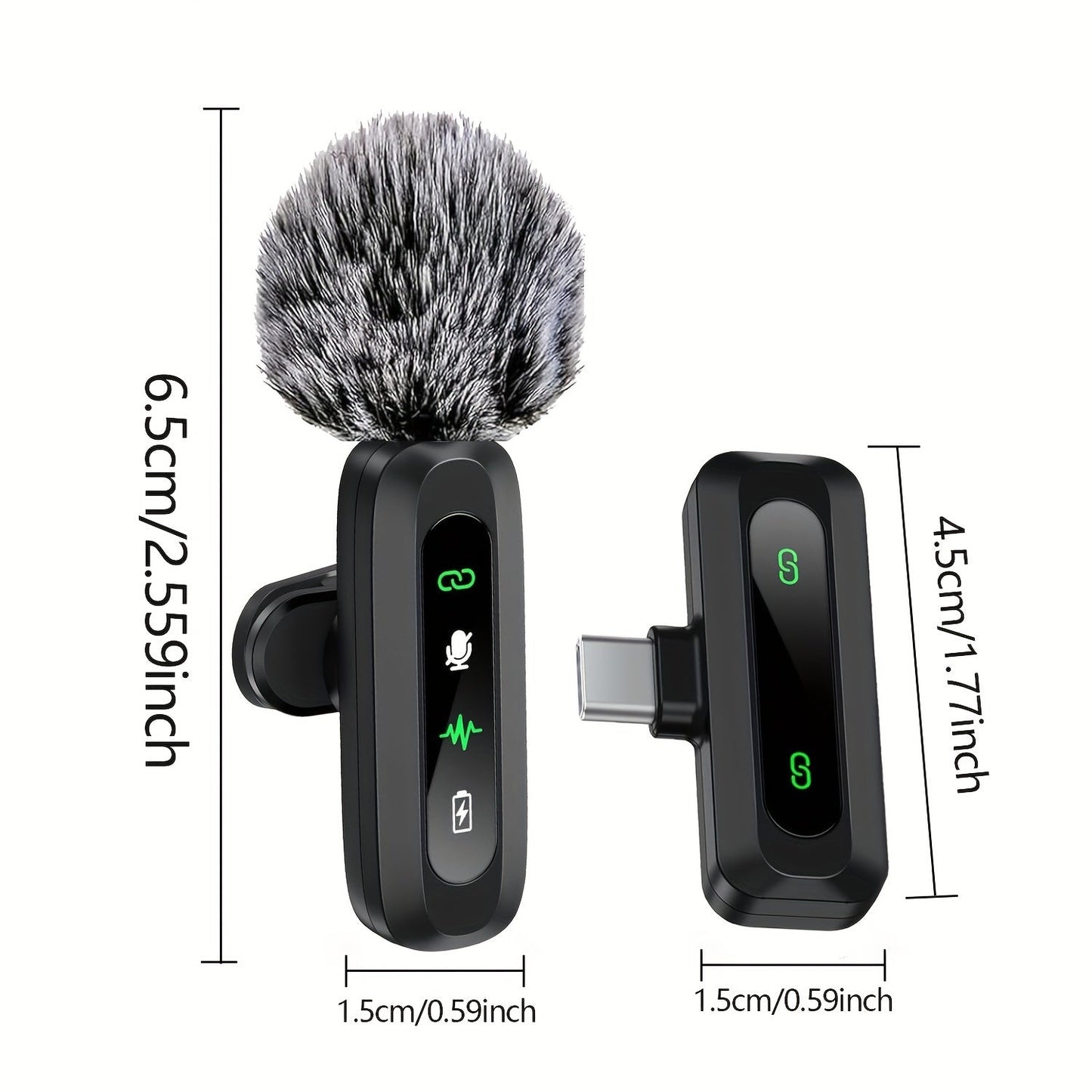 SoundSnap Draadloze Clipmicrofoon – USB-C Microfoon voor Smartphone en Tablet